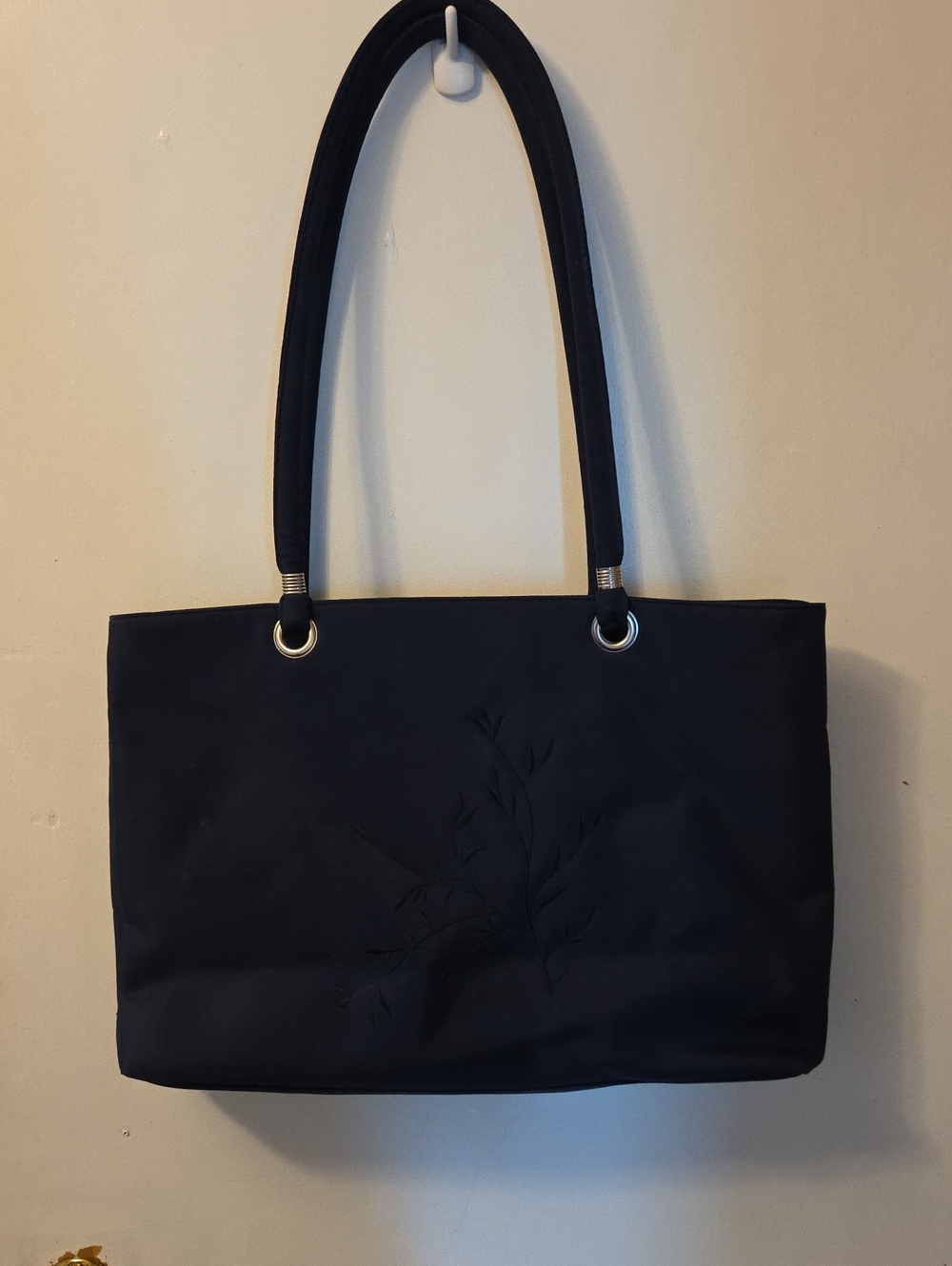 Classic Dark Blue Tote Bag with Top Handles